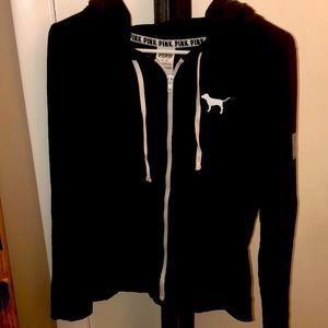 Love Pink black & white full zip hoodie
